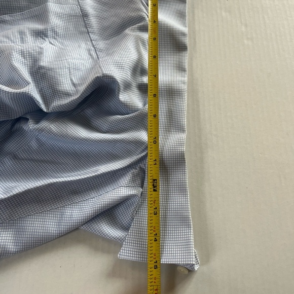 ETON Sz 17.5 / 44 Organic Cotton Check Elevated Twill 3D Dress Shirt Light Blue - Picture 9 of 12